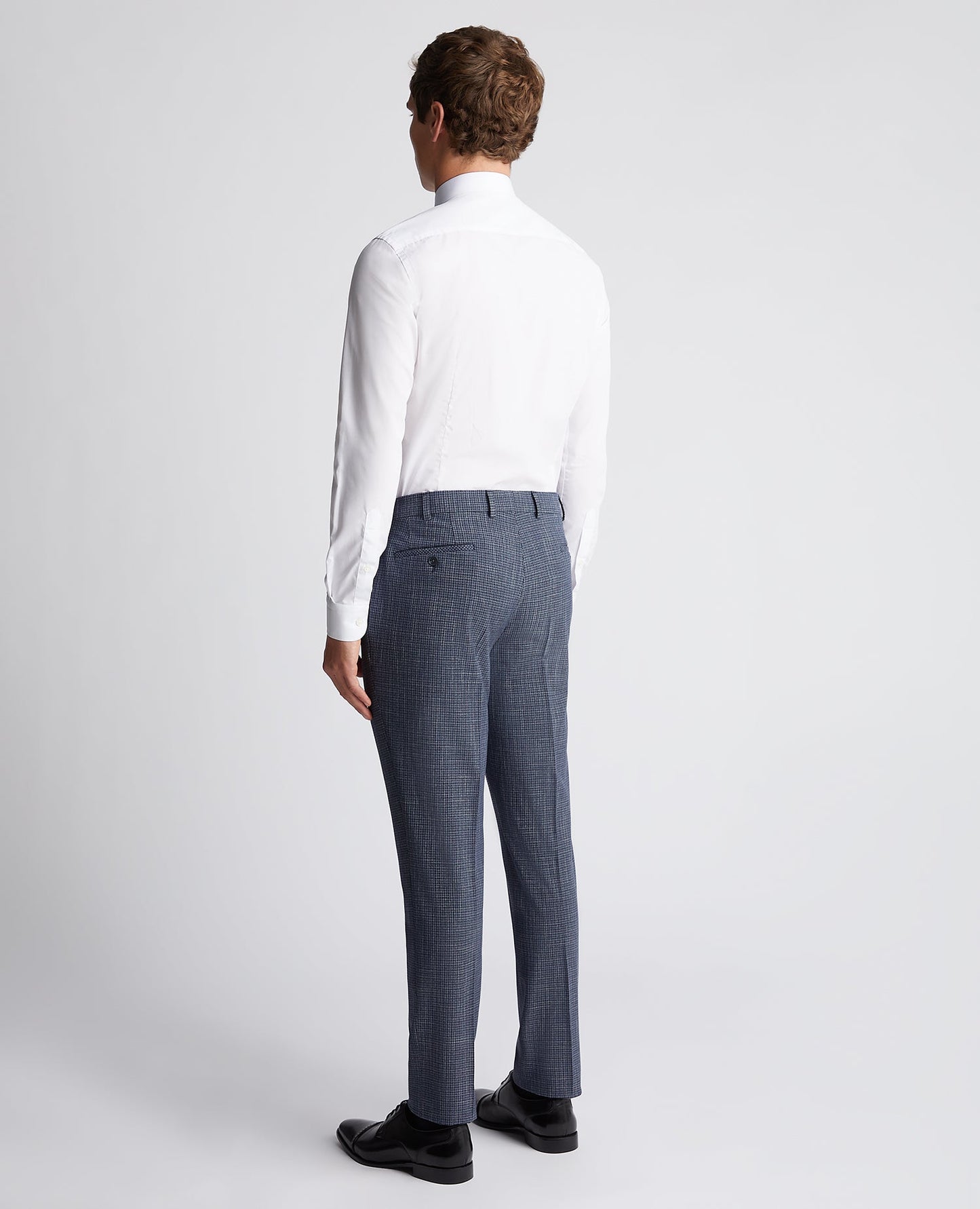 Slim Leg Checked Stretch Formal Trousers