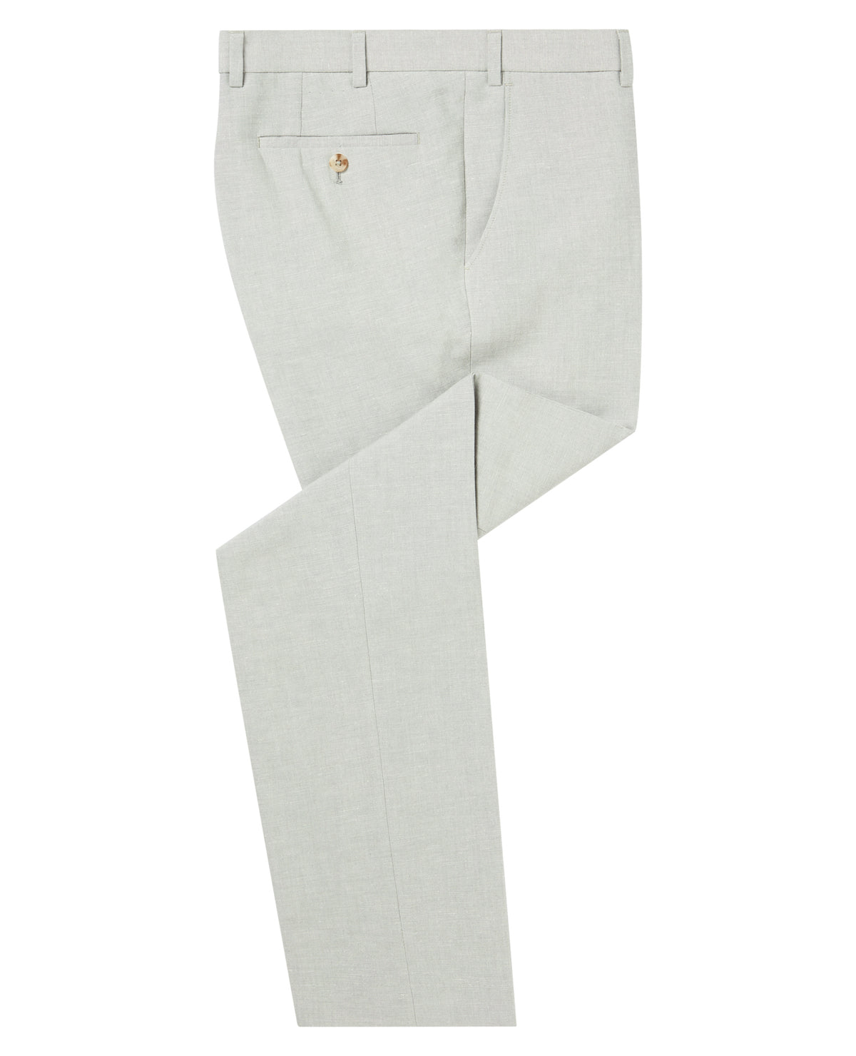 Man wearing a green Tapered fit linen-blend formal trousers