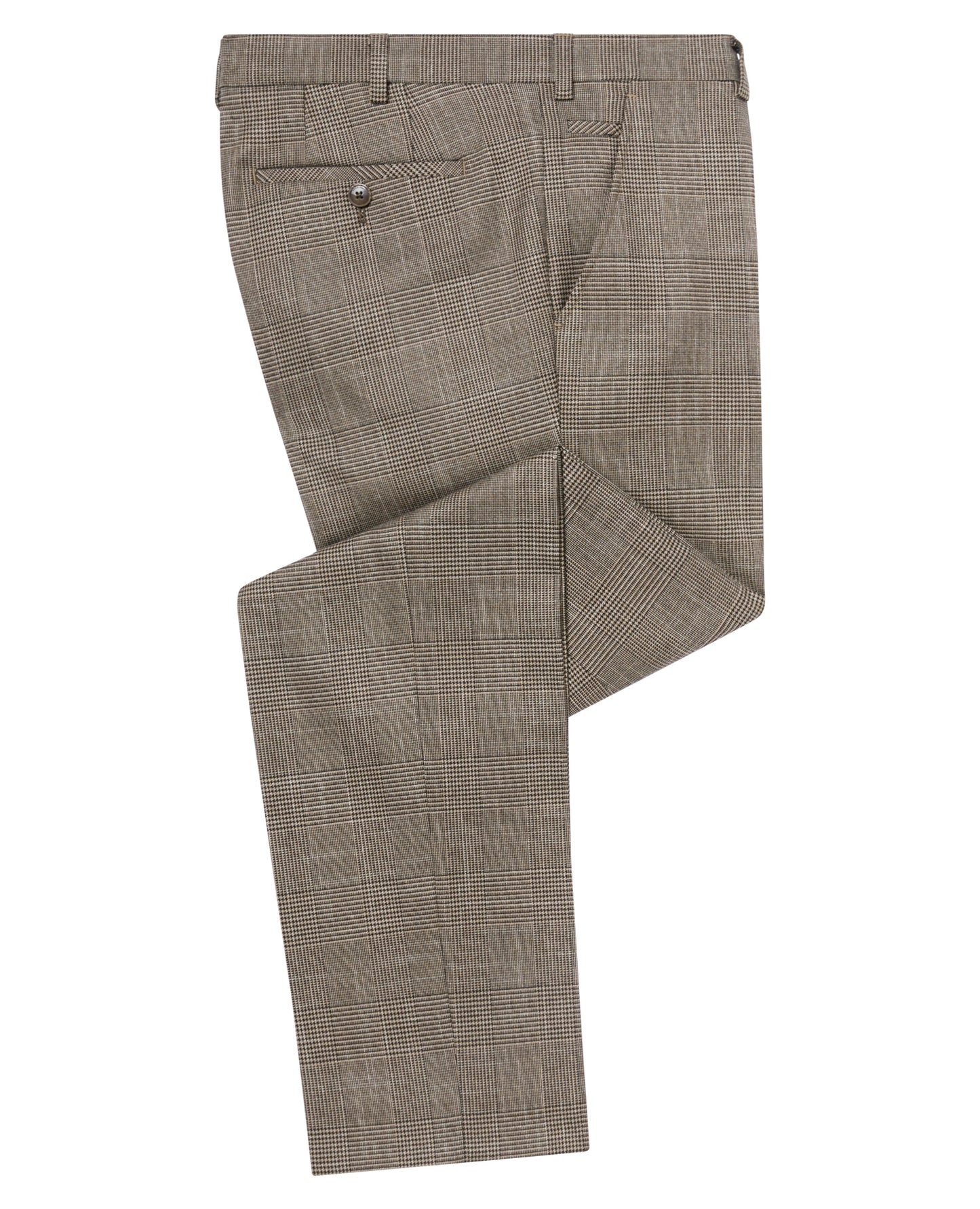 Man wearing a sand Slim Fit Stretch Formal Trousers