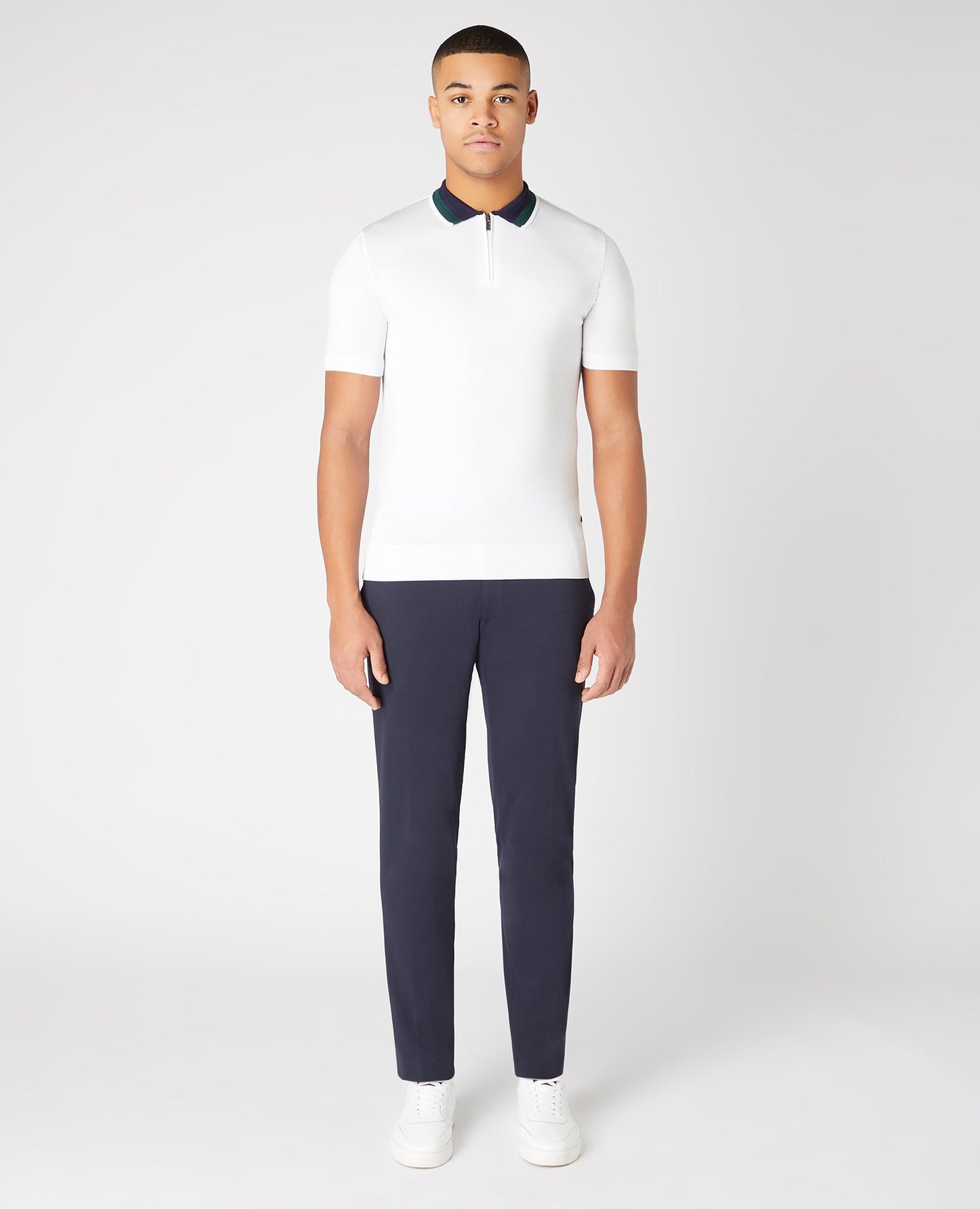 Slim Leg Cotton-Blend Stretch Trousers