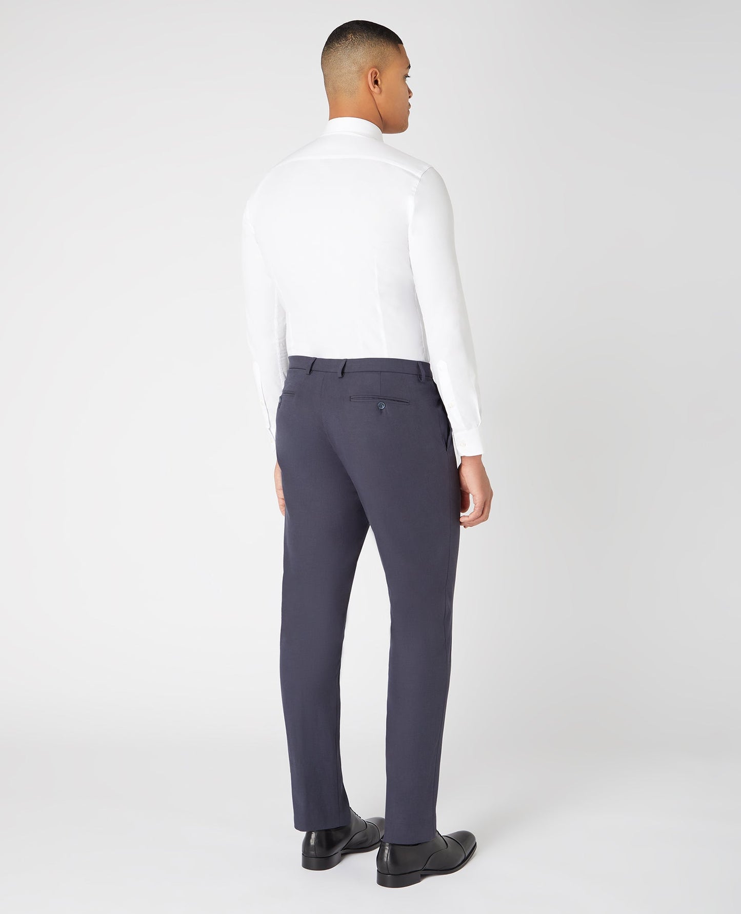 Slim Leg Cotton-Linen Trousers