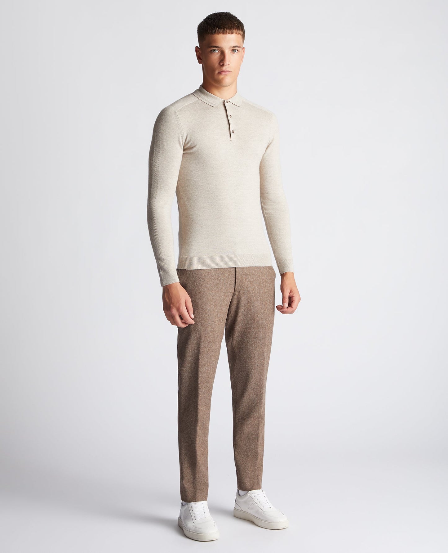 Slim Leg Wool Blend Formal Trousers