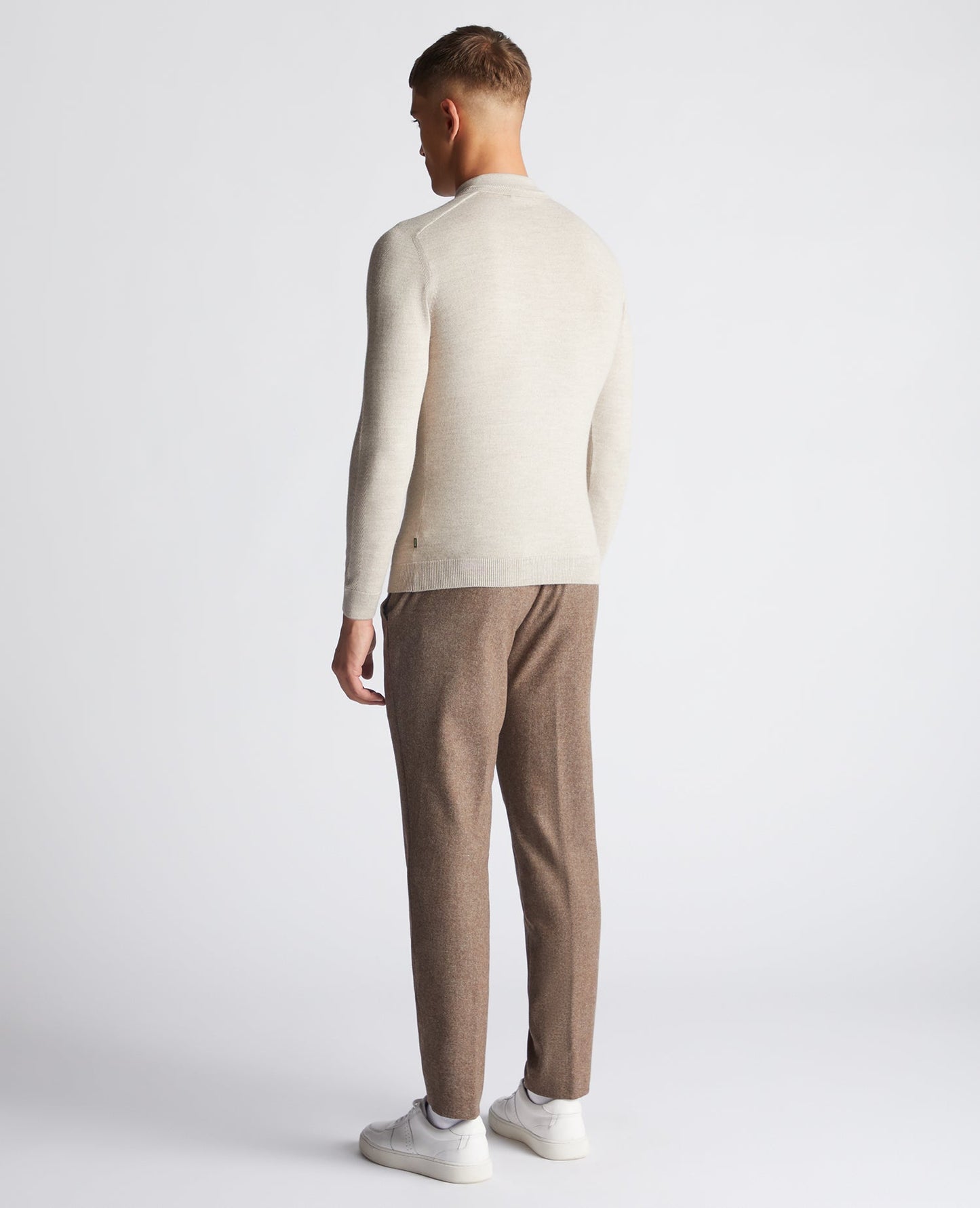 Slim Leg Wool Blend Formal Trousers