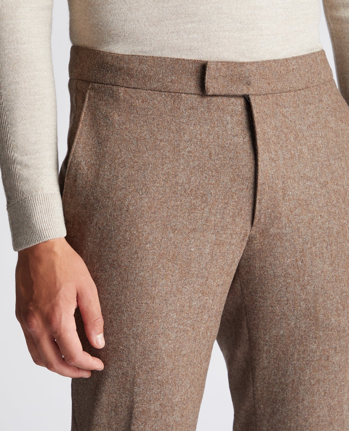 Slim Leg Wool Blend Formal Trousers
