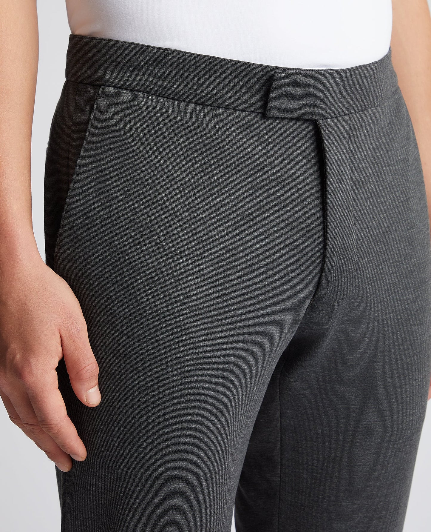 Man wearing a grey Slim Leg Stretch Formal Trousers