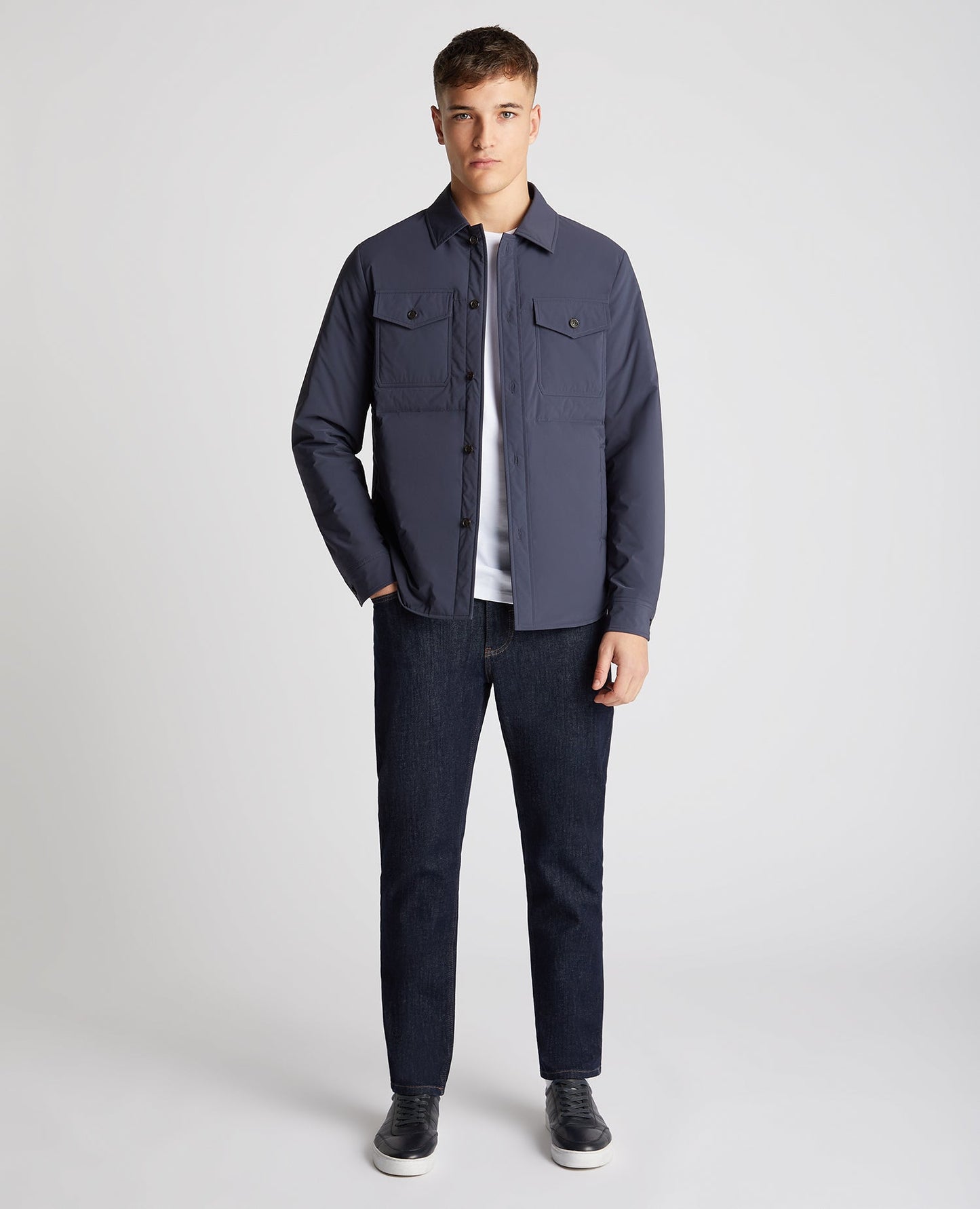 Regular Fit Padded Nylon Shirt Jacket