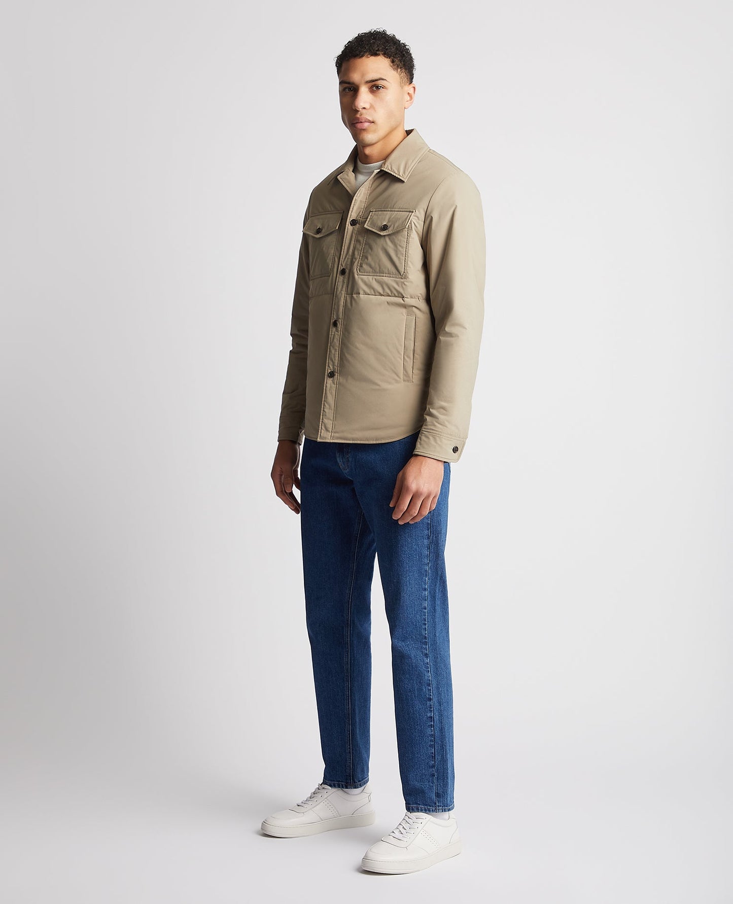 Regular Fit Padded Nylon Shirt Jacket