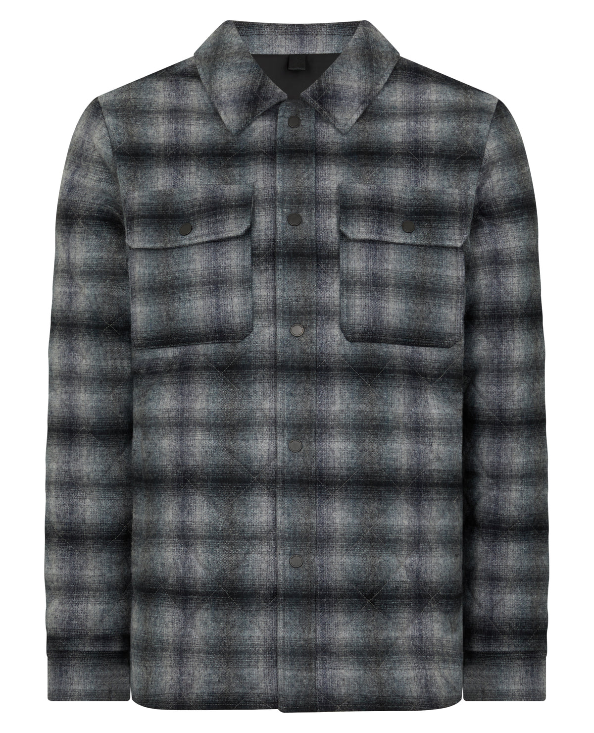 Man wearing a navy Regular Fit Quilted Overshirt