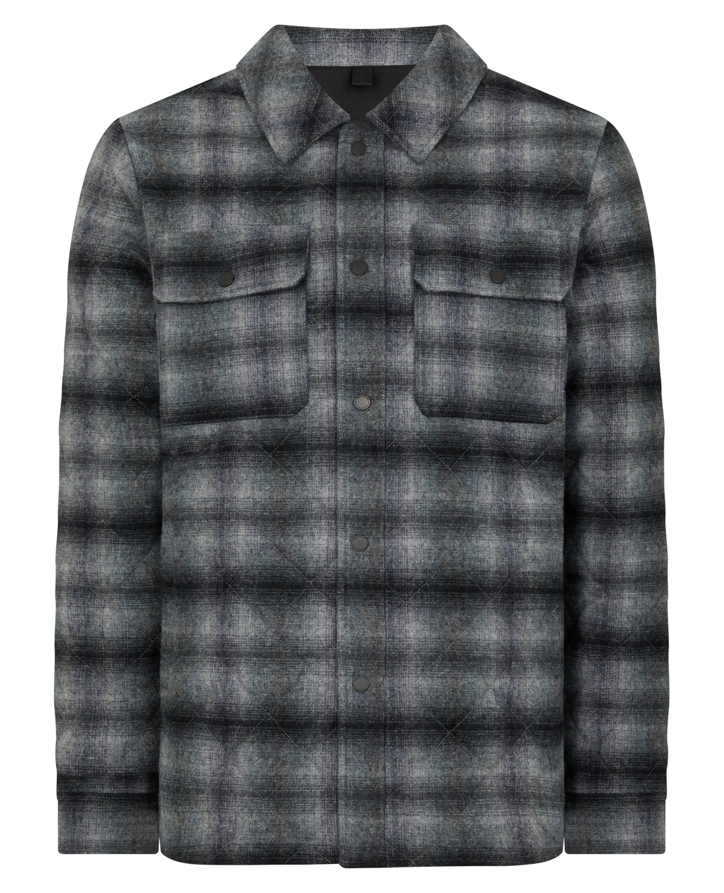 Man wearing a navy Regular Fit Quilted Overshirt