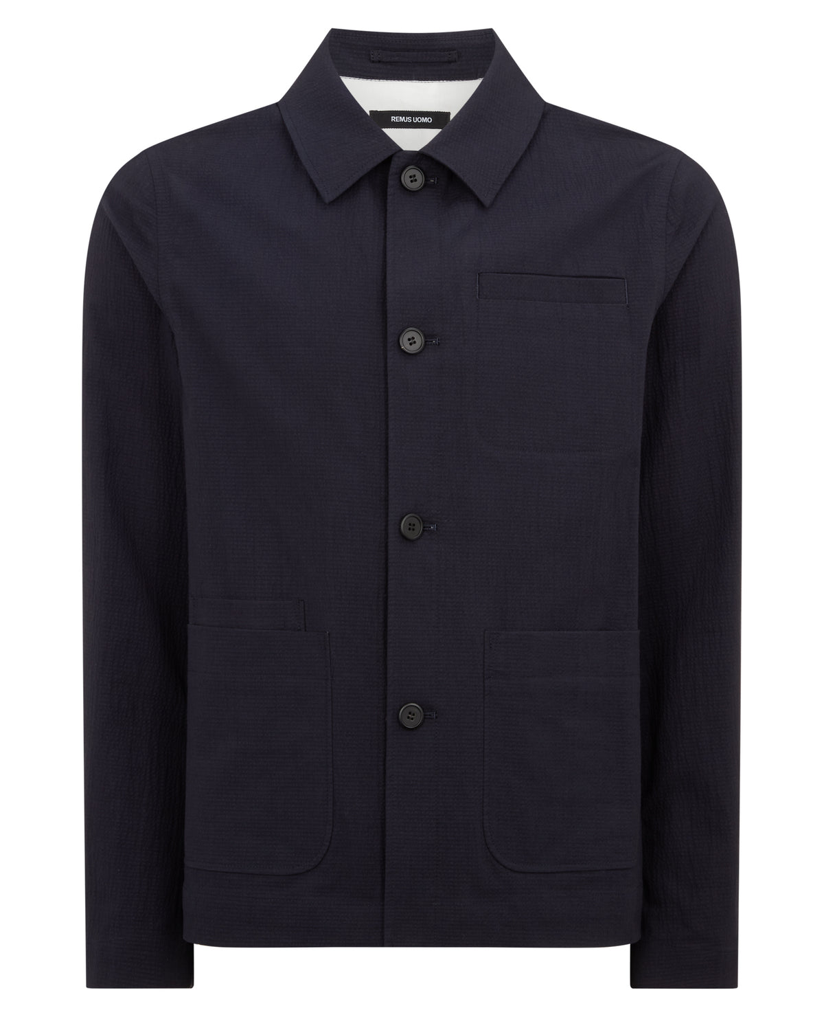 Man wearing a navy Regular Fit Chore Jacket