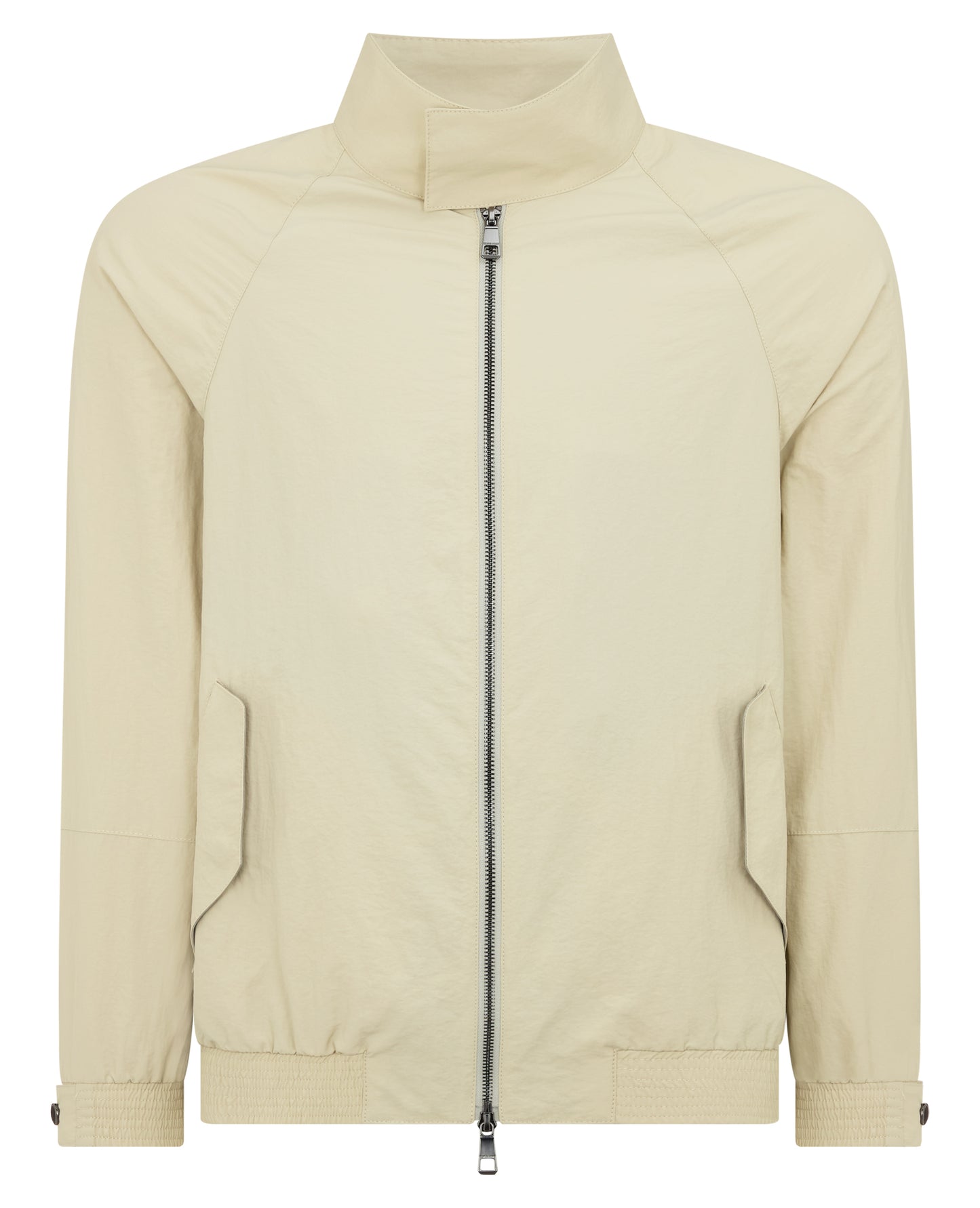 Man wearing a sand Regular Fit Showerproof Harrington Jacket