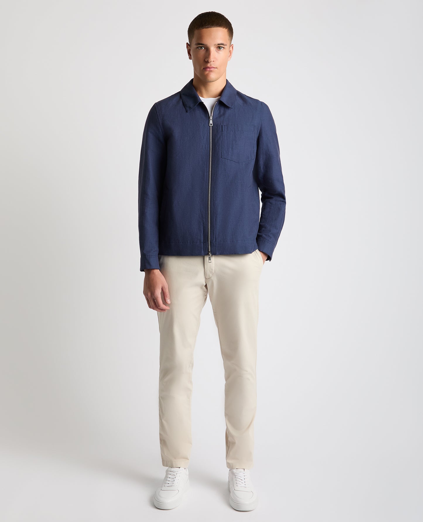 Regular Fit Two-Way Zip Shirt Jacket