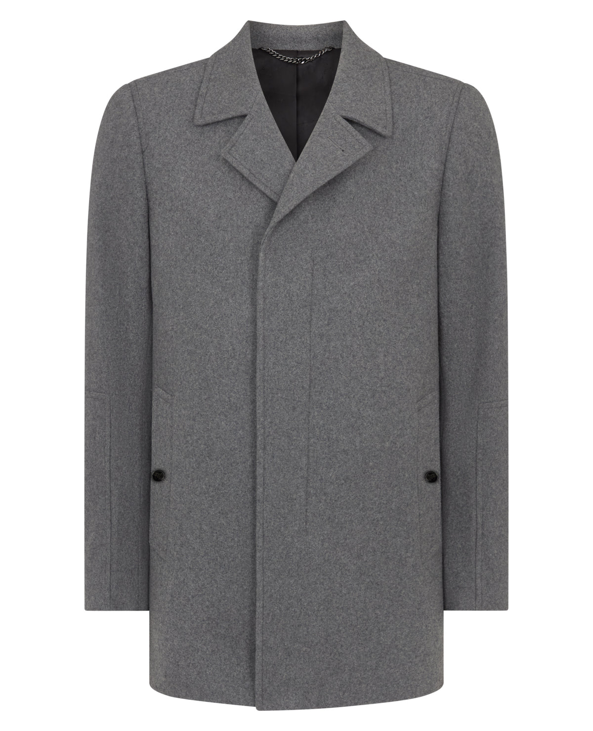 Man wearing a grey Tailored Fit Overcoat