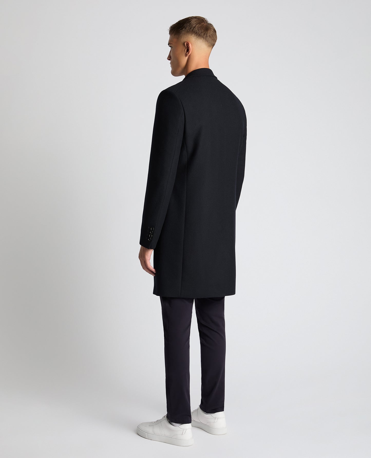 Tailored Fit Wool Blend Overcoat