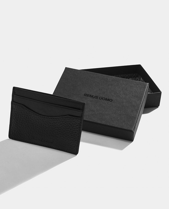 black Leather Card Holder