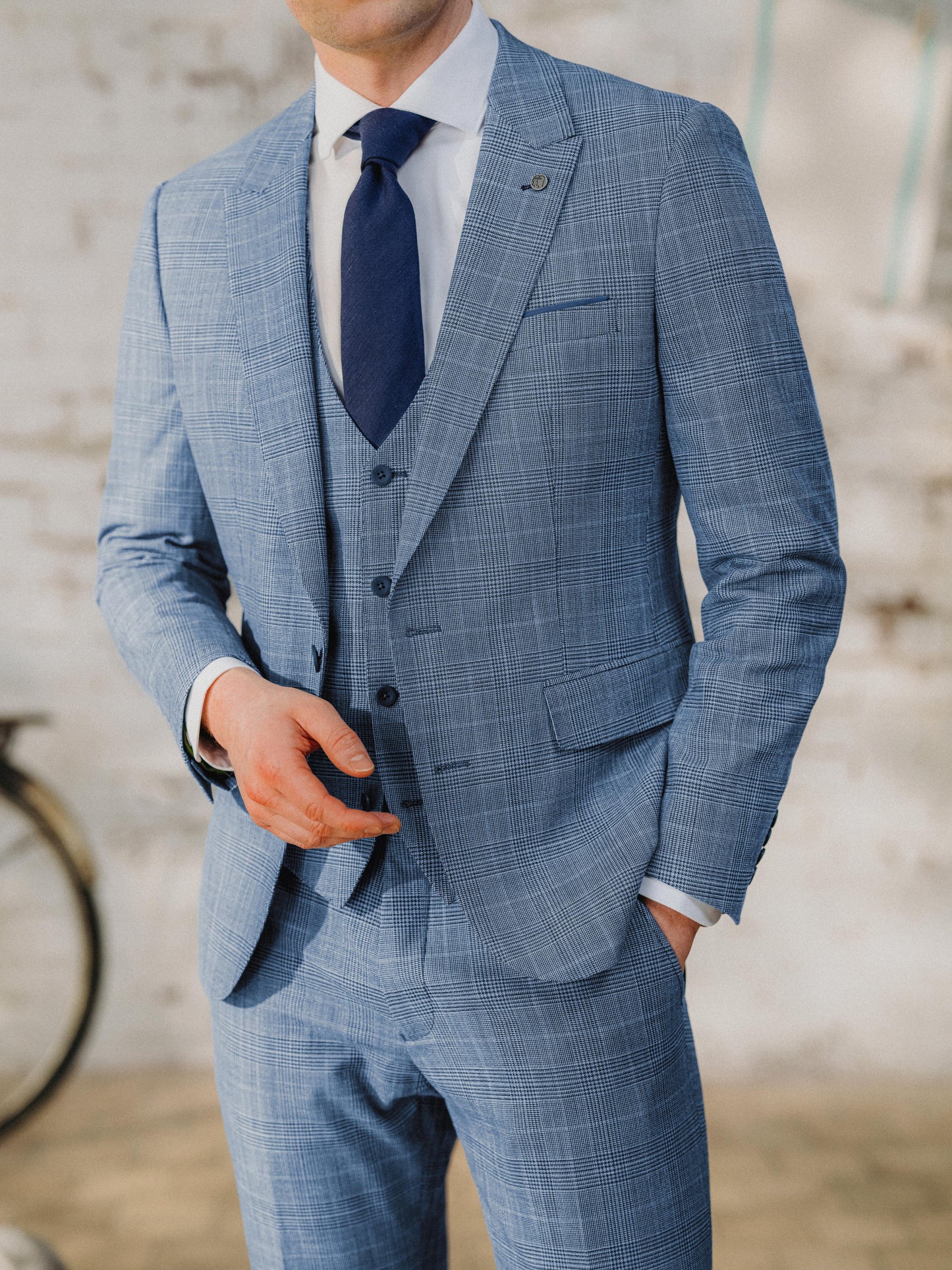 Slim Fit Stretch Blend Check Suit Jacket