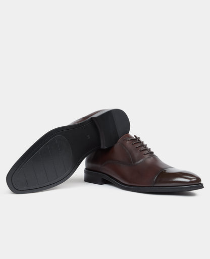 Brown Garda Leather Oxford Shoe