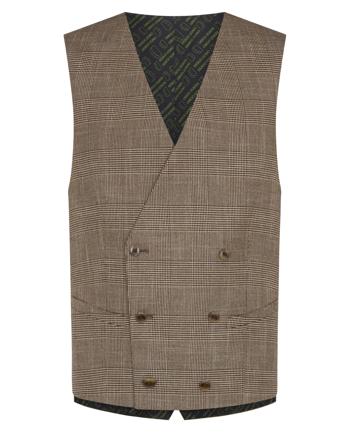 Man wearing a grey Slim Fit Double Breasted Suit Jacket