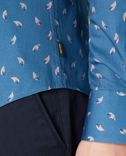 Slim Fit Print Cotton Stretch Shirt