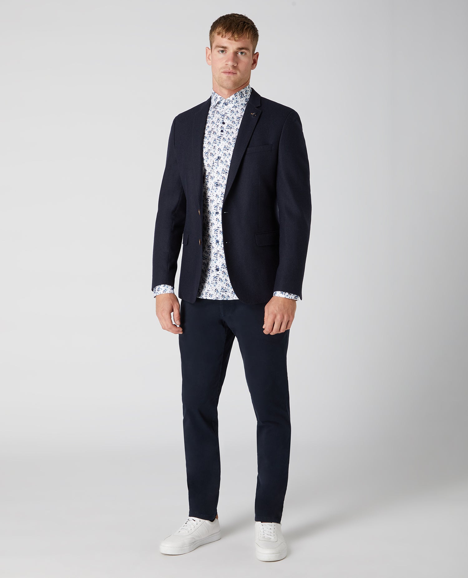 Tapered Fit Print Cotton Satin Shirt