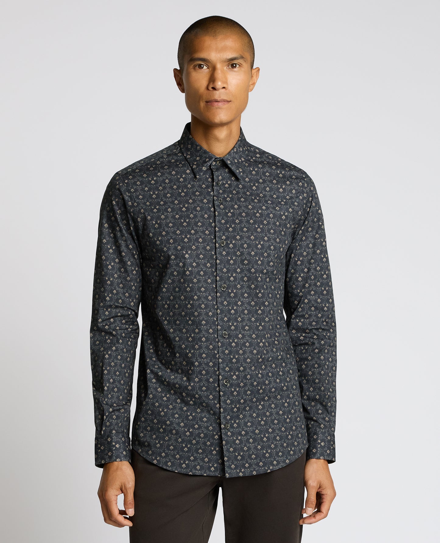 Regular Fit Print Cotton Stretch Shirt