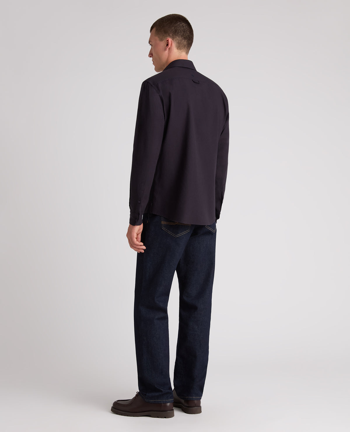 Navy Cotton-Wool Blend Shirt
