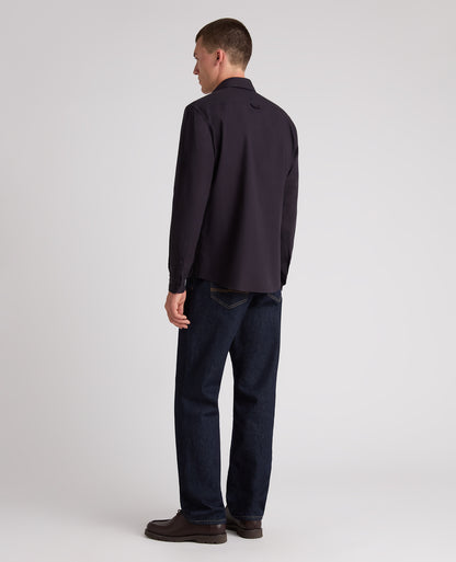 Navy Cotton-Wool Blend Shirt