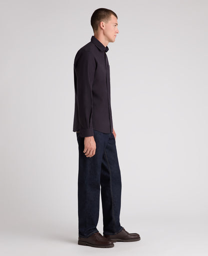 Navy Cotton-Wool Blend Shirt