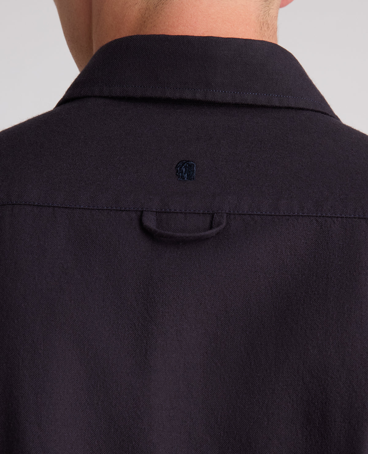 Navy Cotton-Wool Blend Shirt