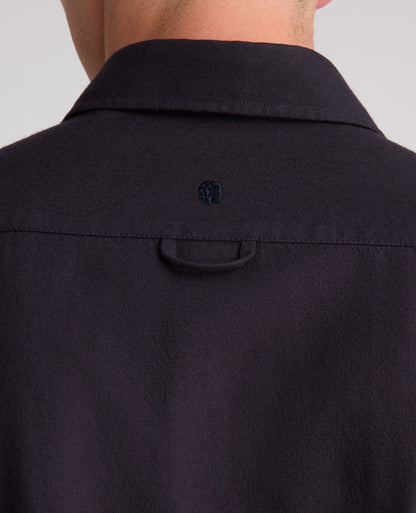 Navy Cotton-Wool Blend Shirt