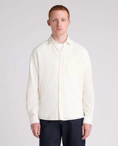 Cream Cotton-Wool Blend Shirt