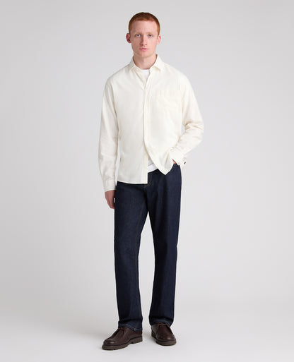Cream Cotton-Wool Blend Shirt