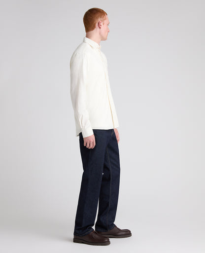Cream Cotton-Wool Blend Shirt