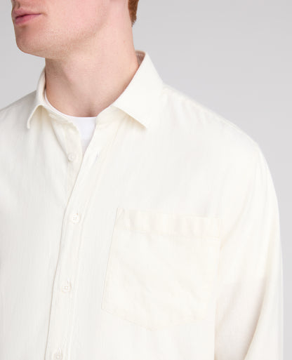 Cream Cotton-Wool Blend Shirt