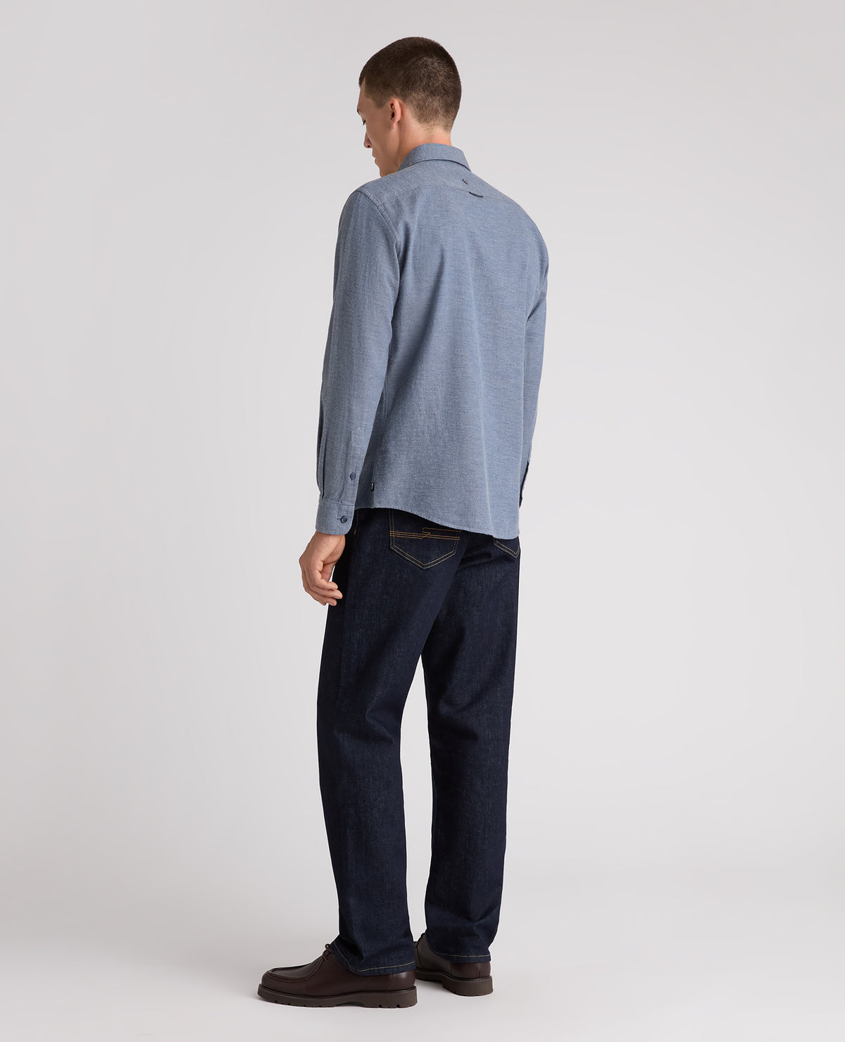Blue Brushed Cotton Shirt