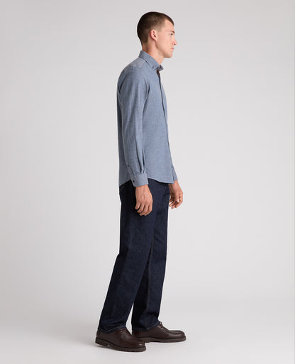 Blue Brushed Cotton Shirt