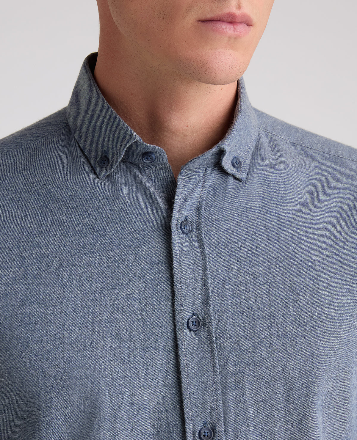 Blue Brushed Cotton Shirt