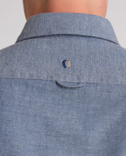 Blue Brushed Cotton Shirt