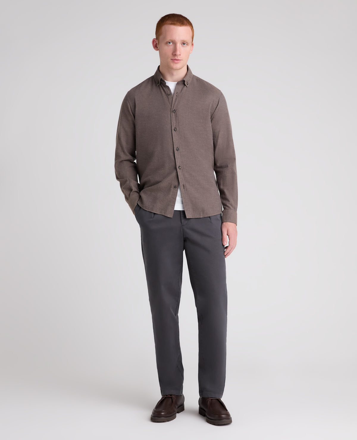 Brown Brushed Cotton Shirt