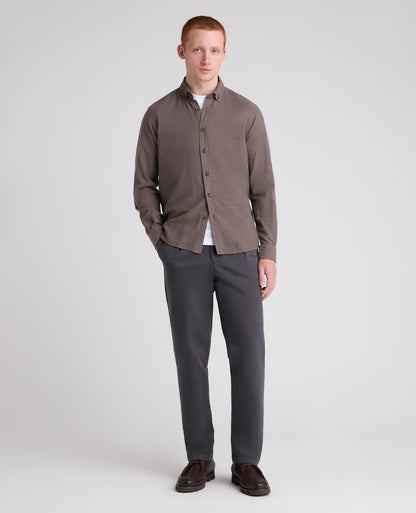 Brown Brushed Cotton Shirt