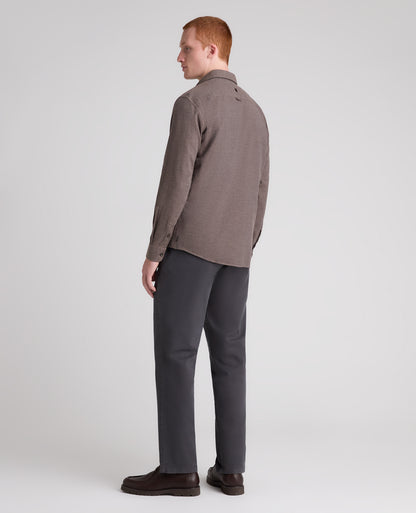 Brown Brushed Cotton Shirt