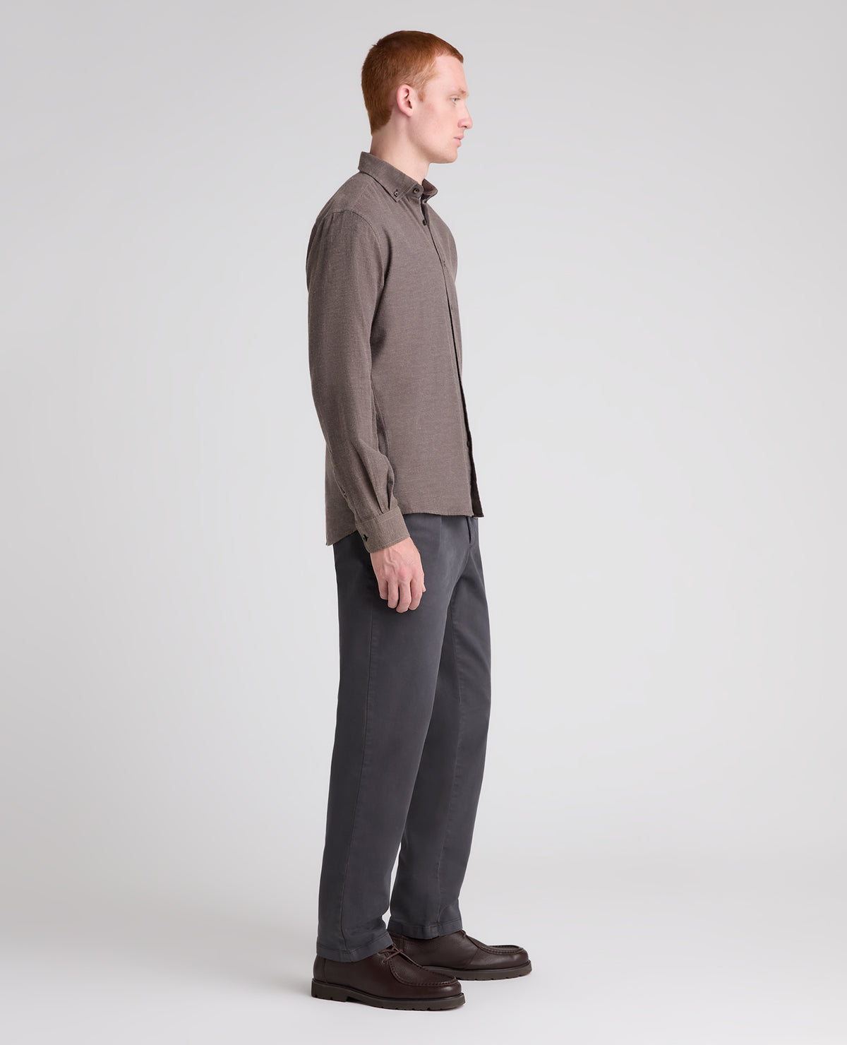 Brown Brushed Cotton Shirt