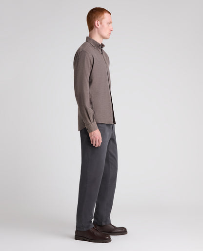 Brown Brushed Cotton Shirt