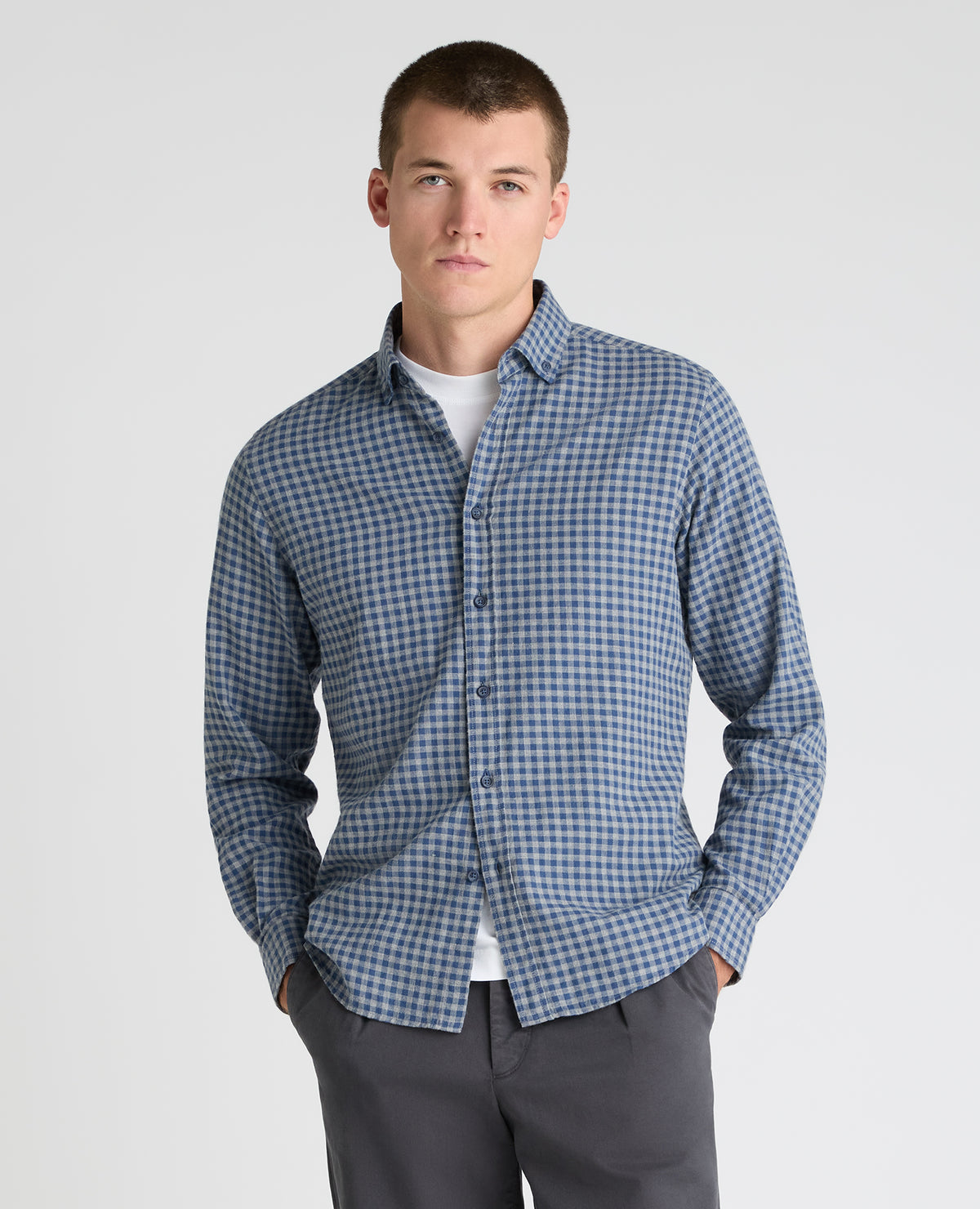 Blue Check Cotton Shirt