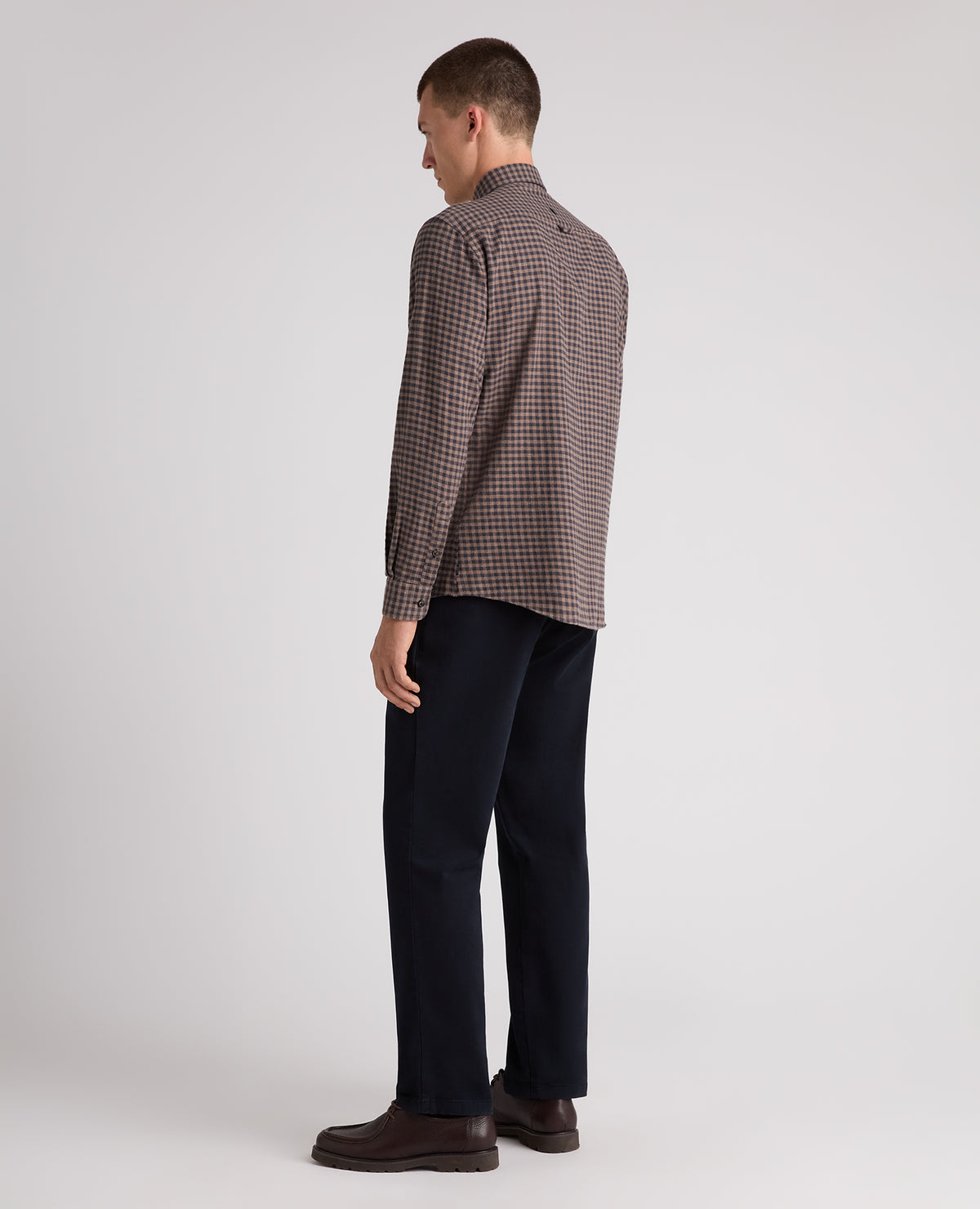 Brown Check Cotton Shirt