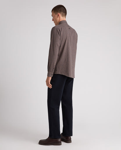 Brown Check Cotton Shirt