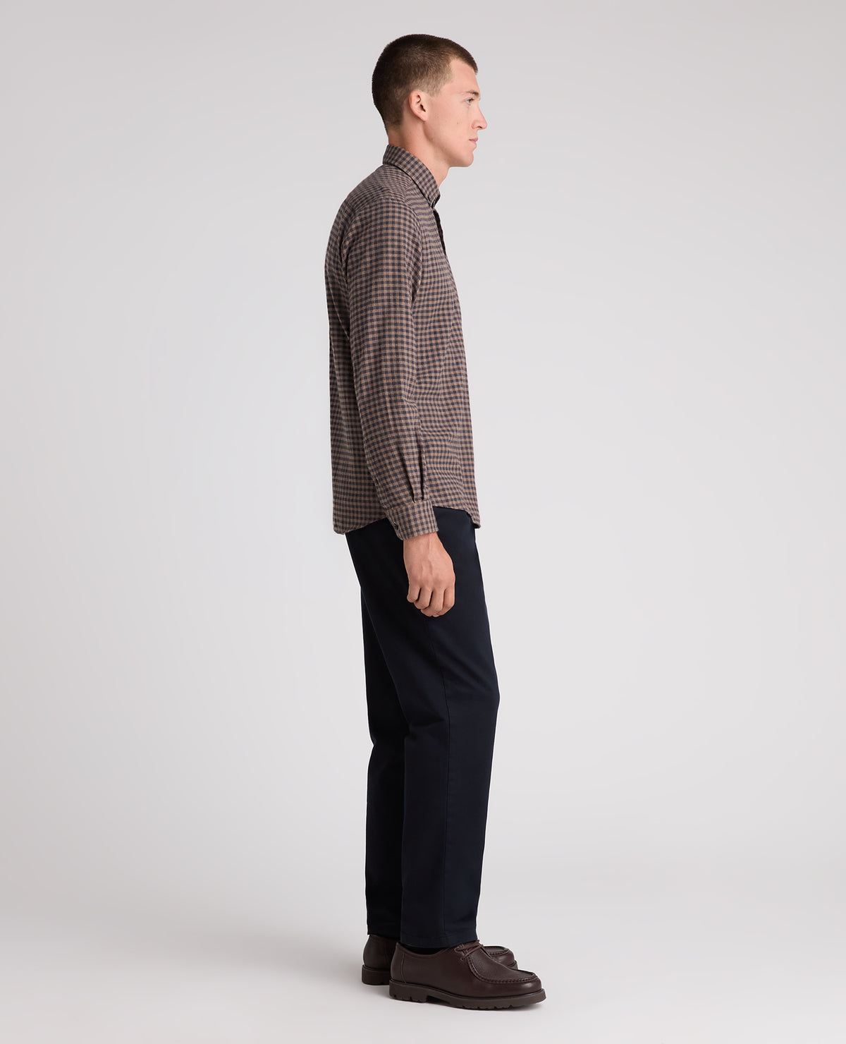 Brown Check Cotton Shirt