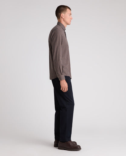 Brown Check Cotton Shirt