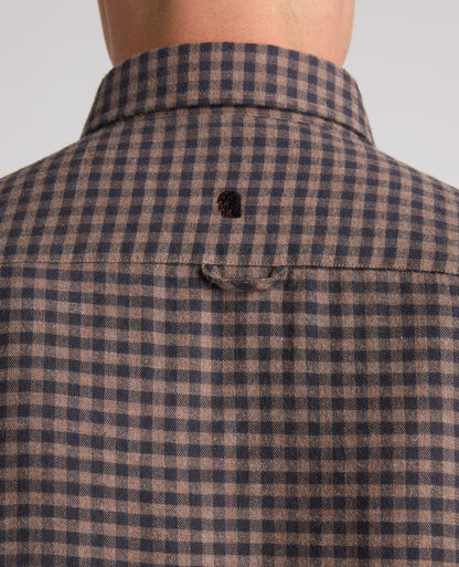 Brown Check Cotton Shirt