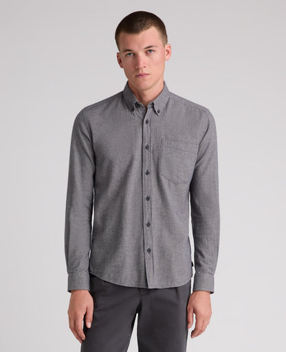 Blue Micro Houndstooth Stretch Shirt